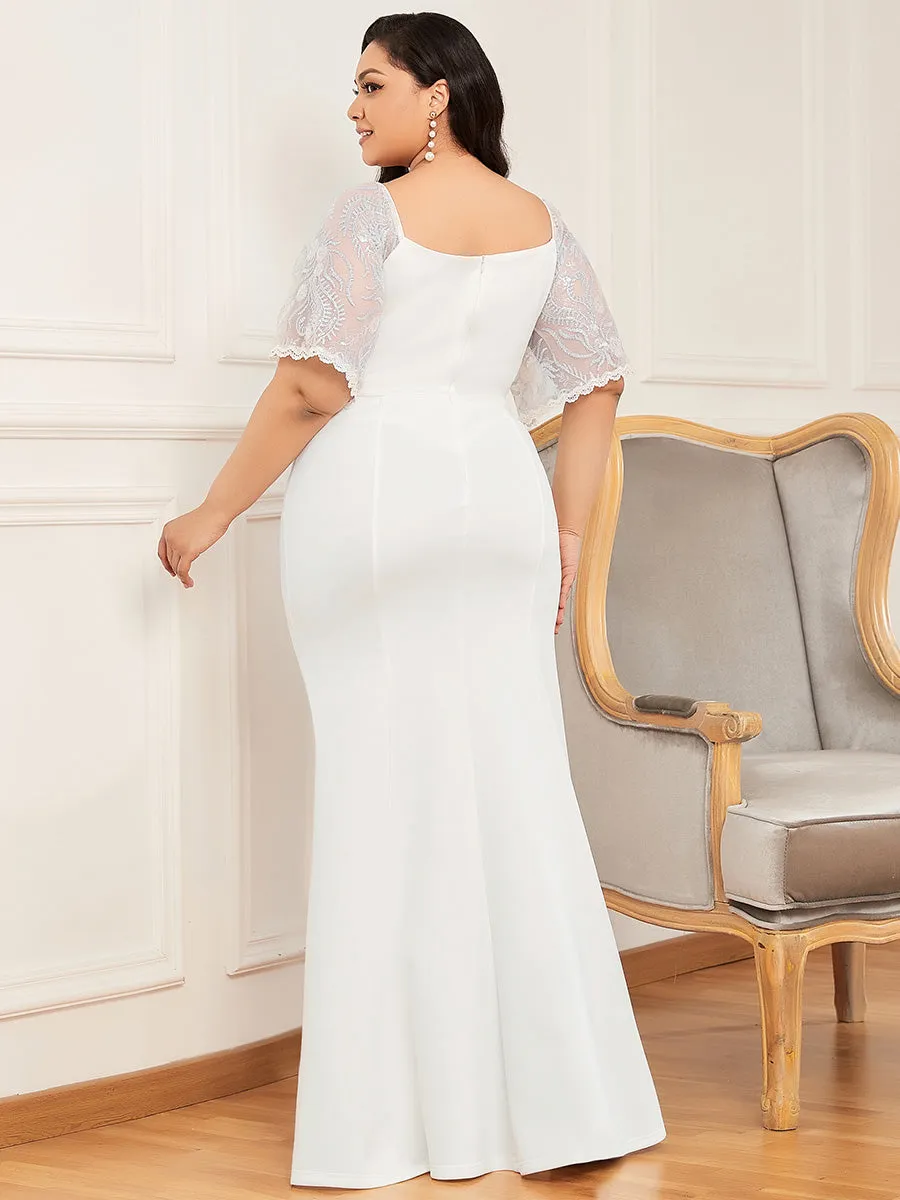 Robe de Soirée Grande Taille Sirène Moulante Sexy à Manches évasée