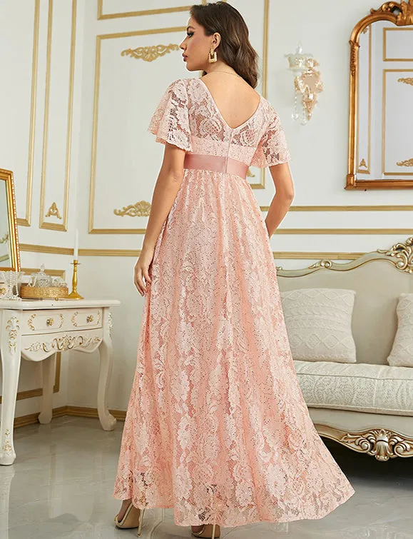 Robe d'été à manches courtes, longue et élégante pour la soirée