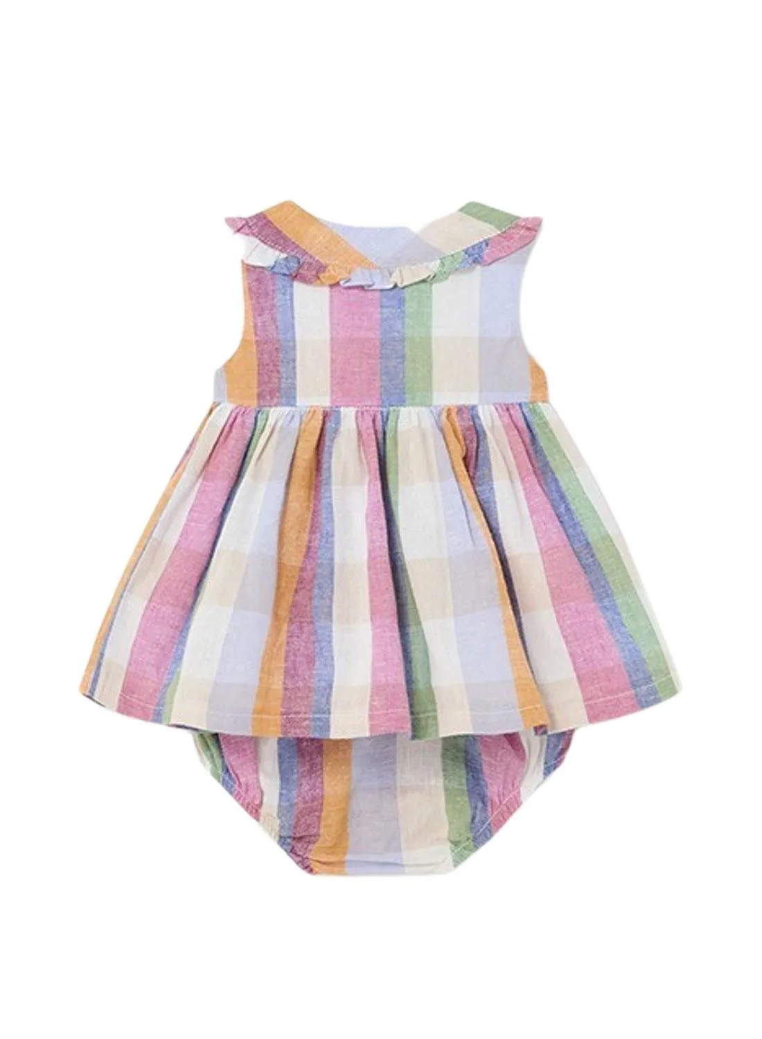 Robe Mayoral à carreaux rayures multicolores pour bébé