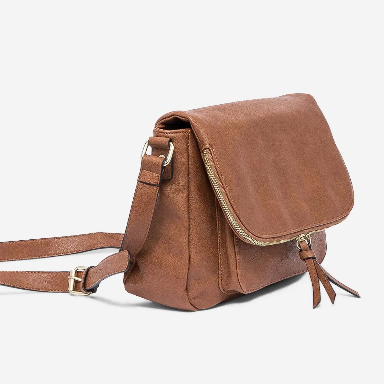 Sac besace camel avec rabat zippé - Sacs à main Maroquinerie | ERAM