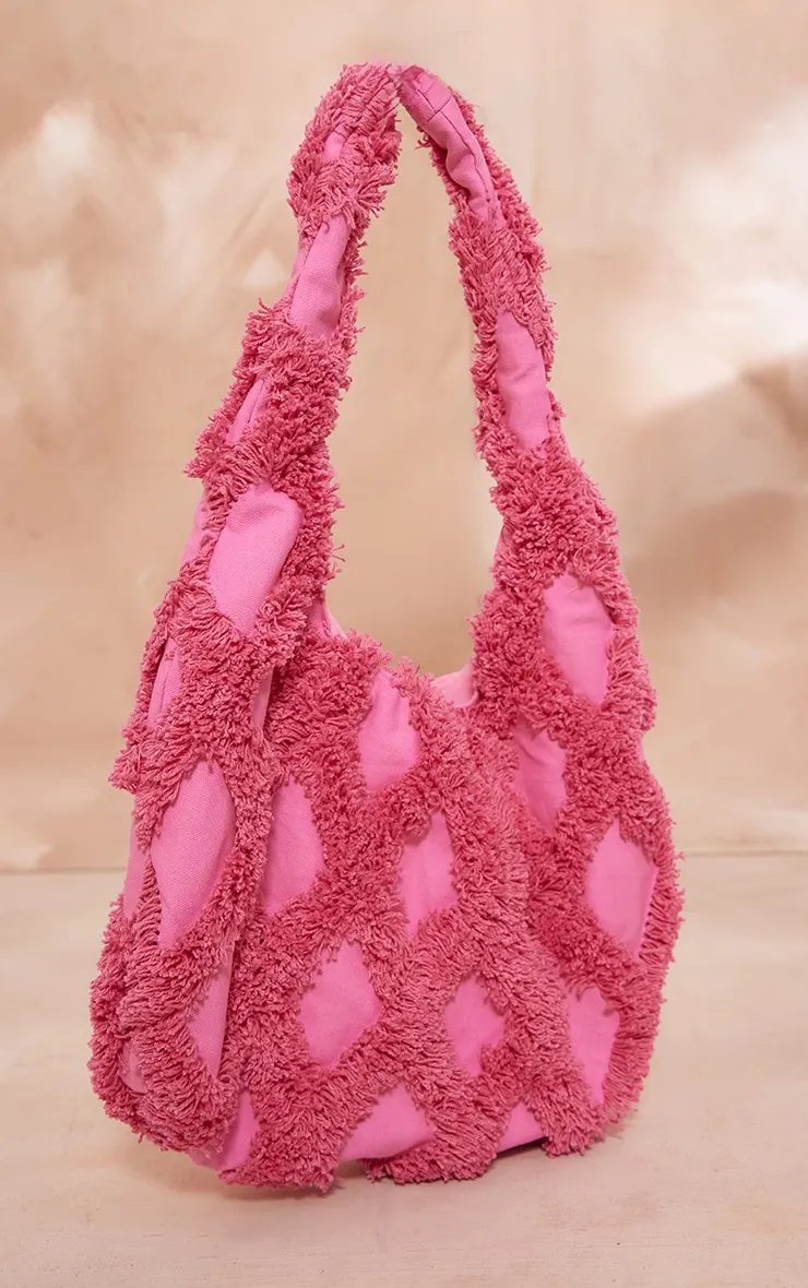 Sac à main en toile brossée rose