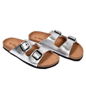 Sandale Mule Femme PREMIUM - Chaussure d'été Qualité et Confort - M31 ARGENT