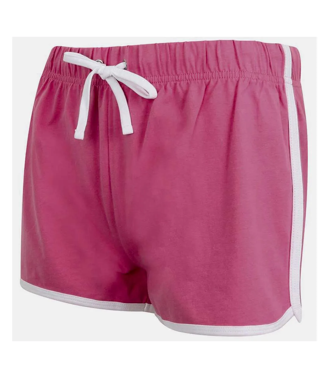 Short de sport rétro femme rose/blanc Skinni Fit