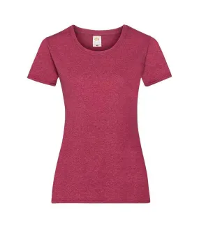 T-shirt valueweight femme rouge chiné rétro Fruit of the Loom