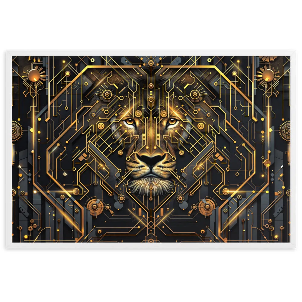 Tableau Lion Géométrique - Art Déco