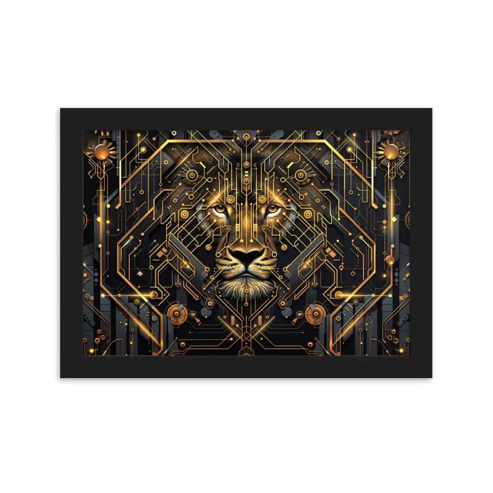 Tableau Lion Géométrique - Art Déco