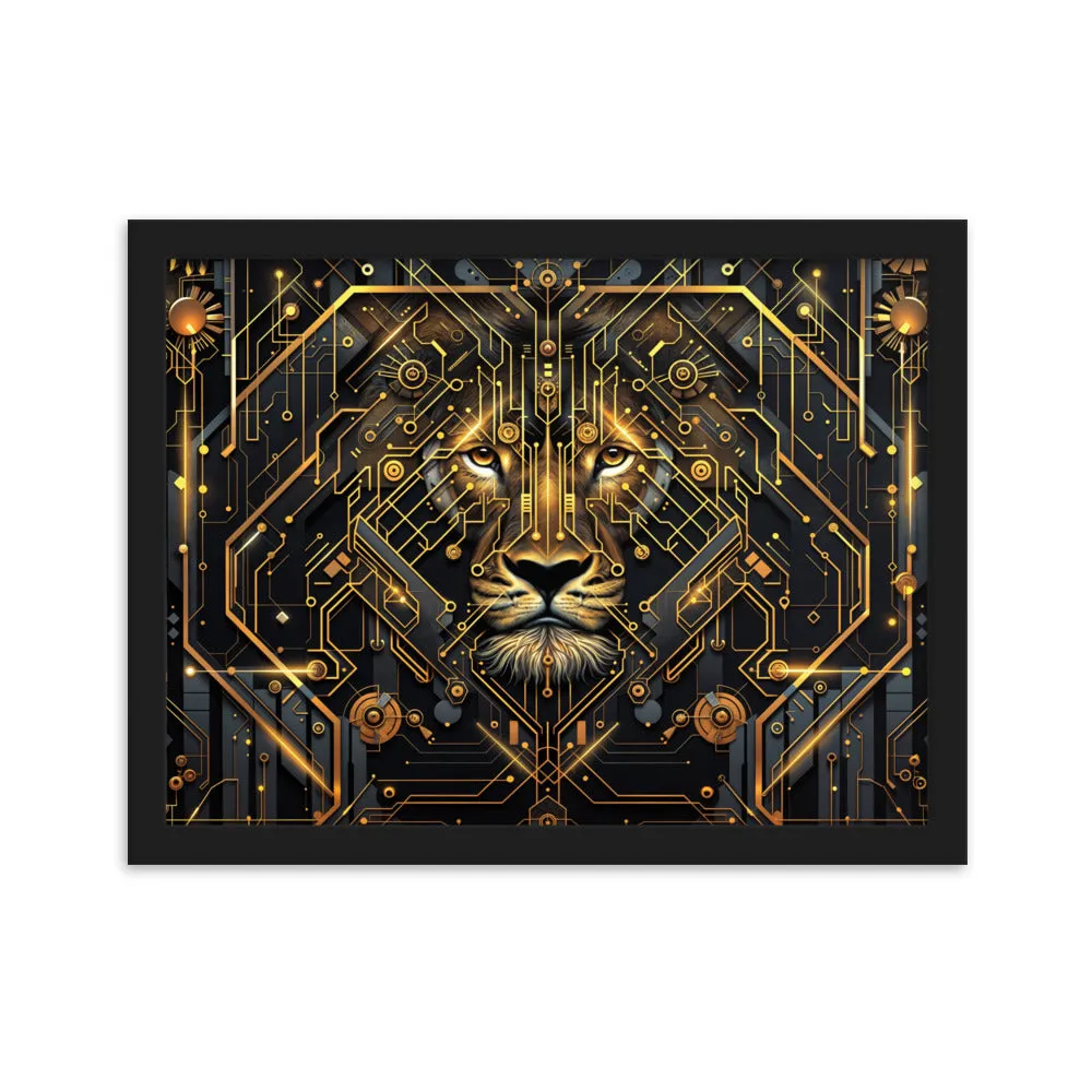 Tableau Lion Géométrique - Art Déco