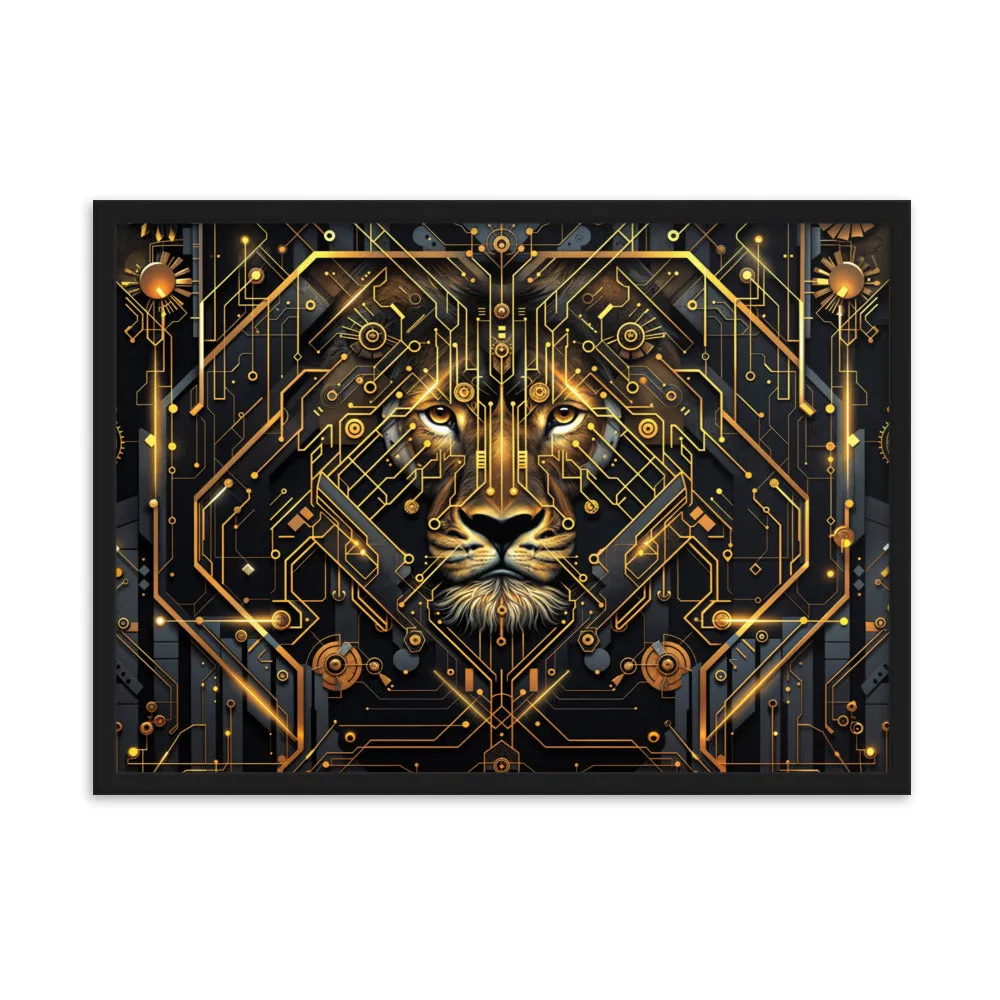 Tableau Lion Géométrique - Art Déco