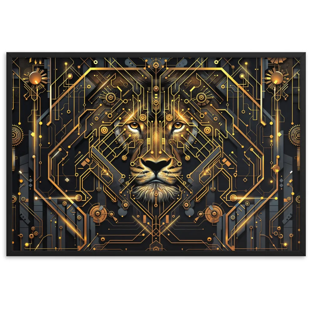 Tableau Lion Géométrique - Art Déco