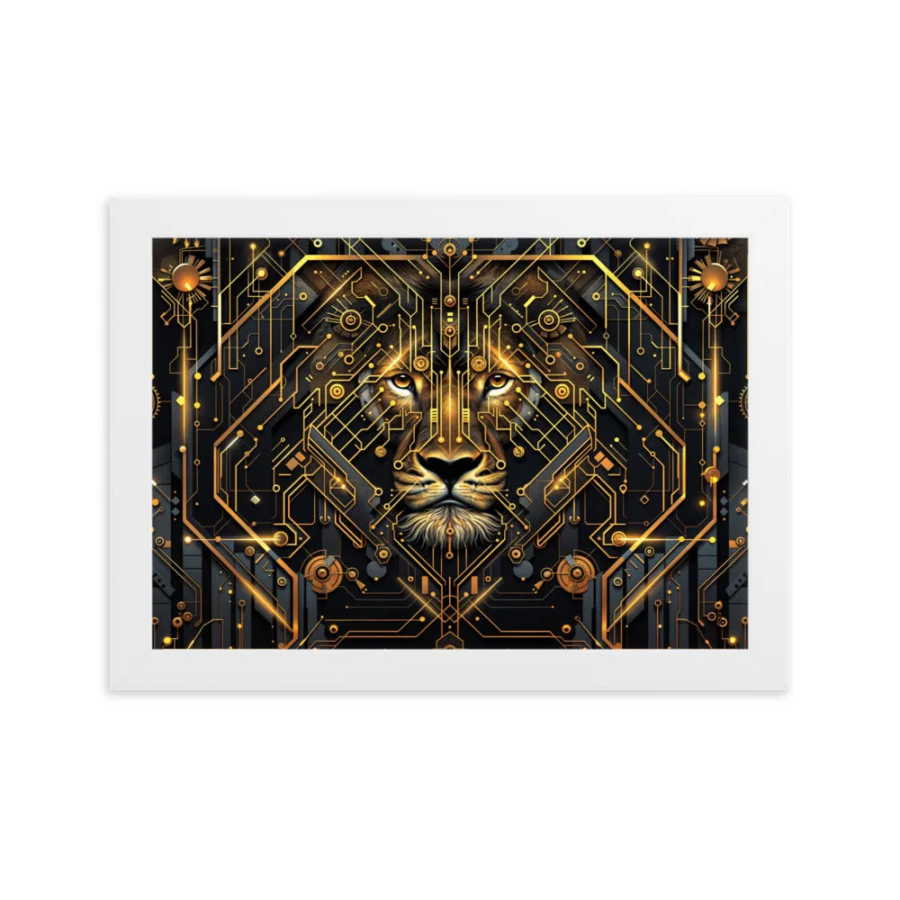 Tableau Lion Géométrique - Art Déco