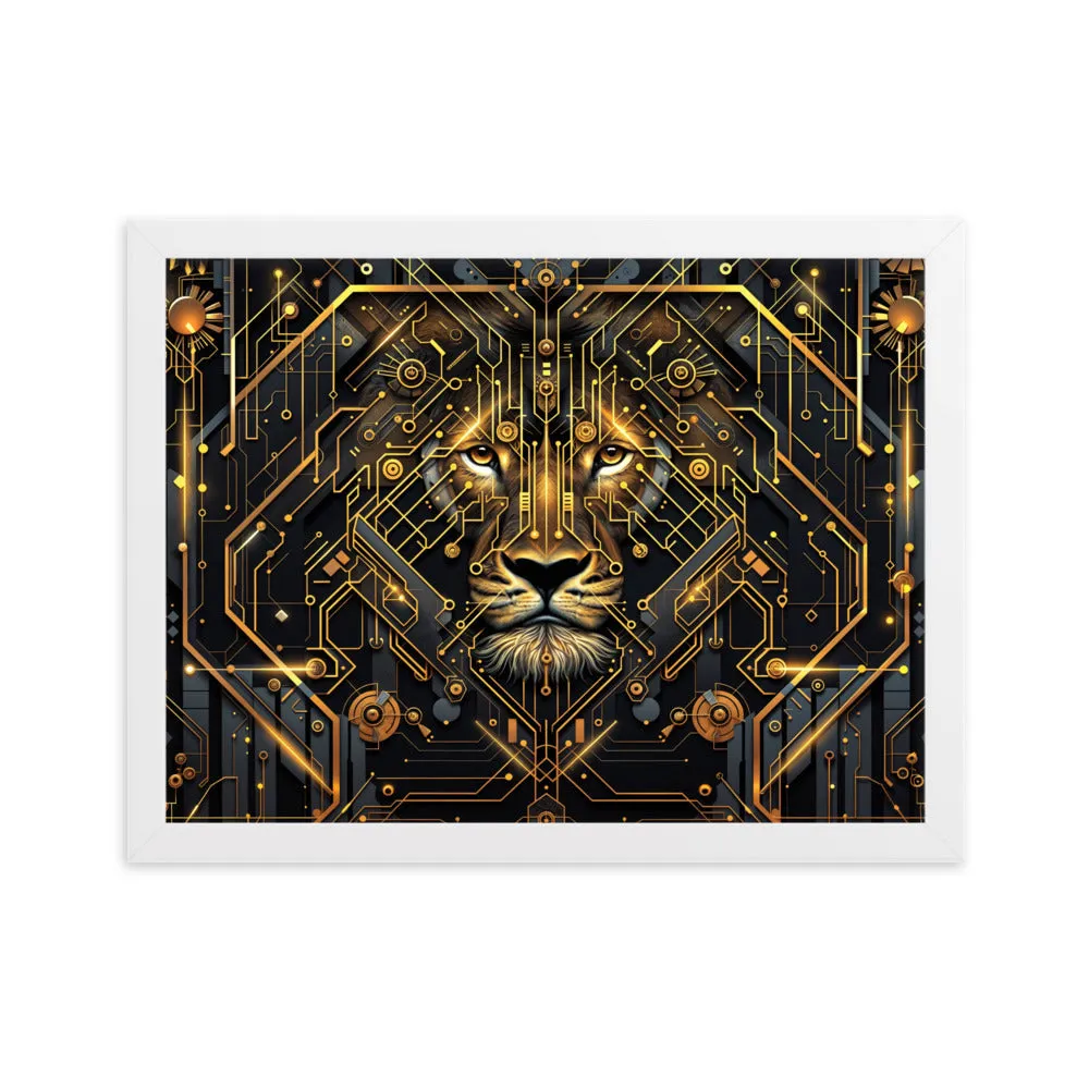 Tableau Lion Géométrique - Art Déco