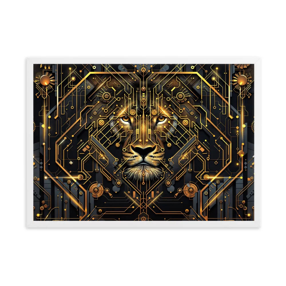 Tableau Lion Géométrique - Art Déco