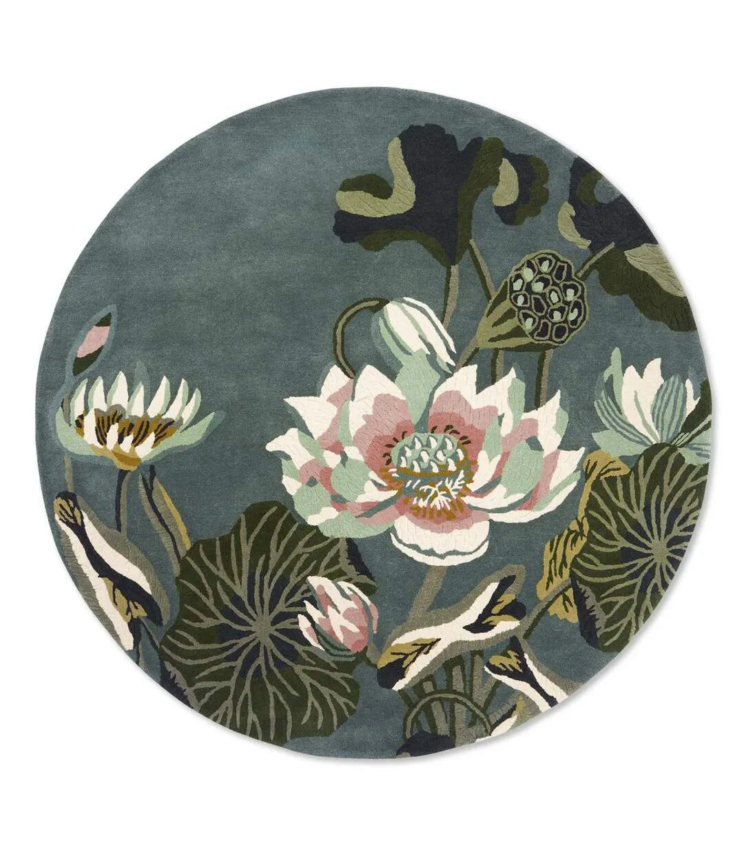 Tapis rond WATERLILY tufté main en laine