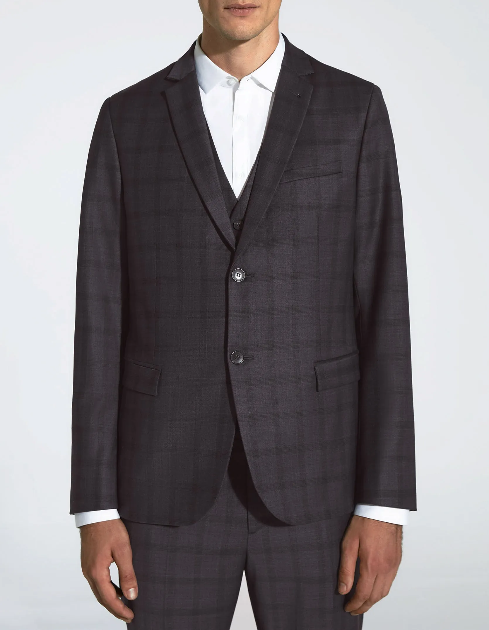 Veste de costume indigo TRAVEL SUIT à carreaux Homme