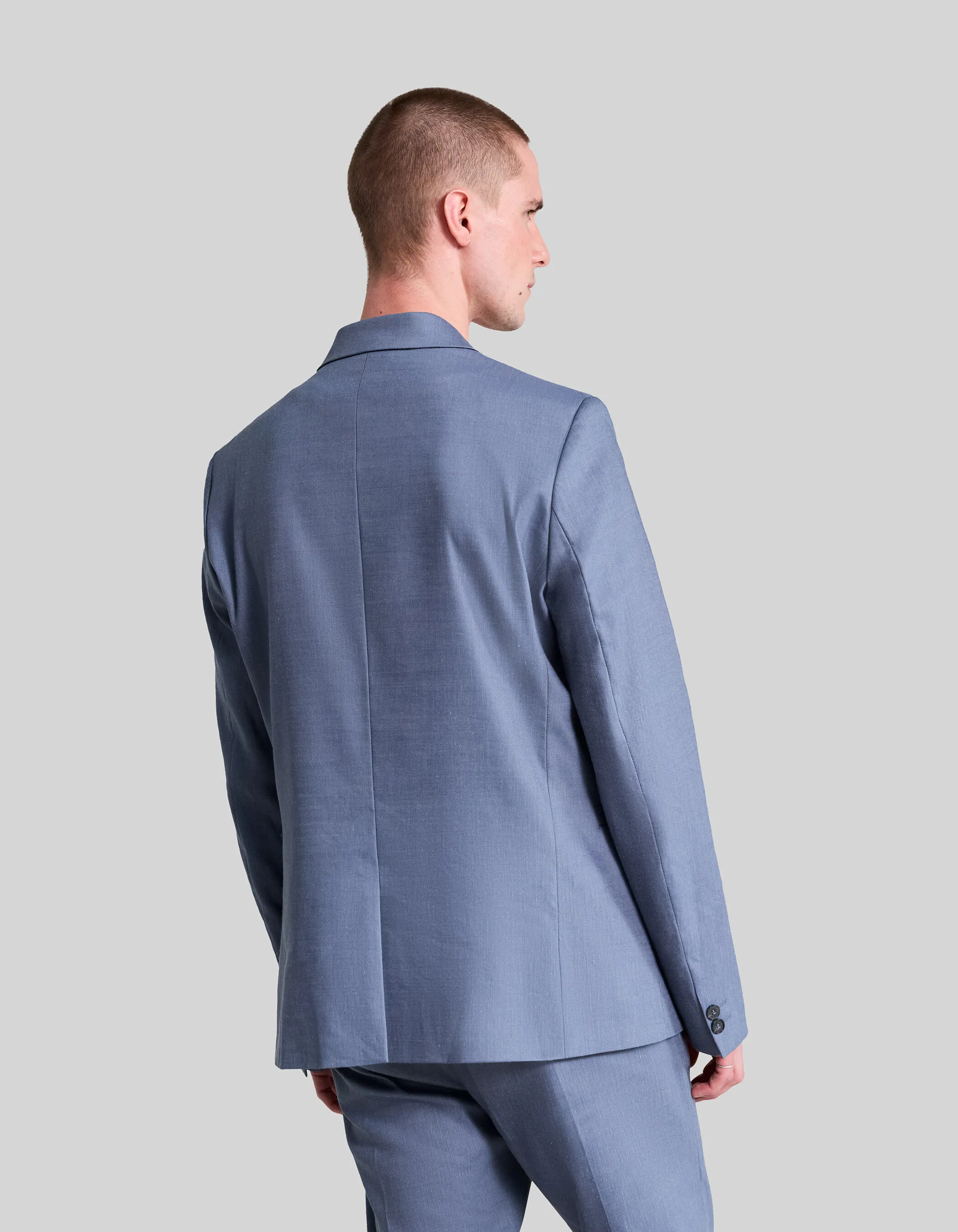 Veste de costume light blue lin mélangé Homme