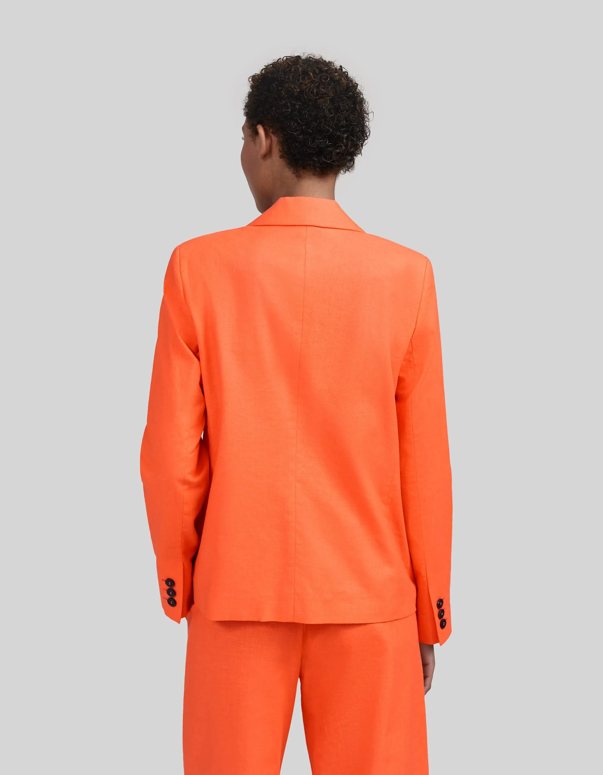 Veste de costume orange oversize coton lin Femme