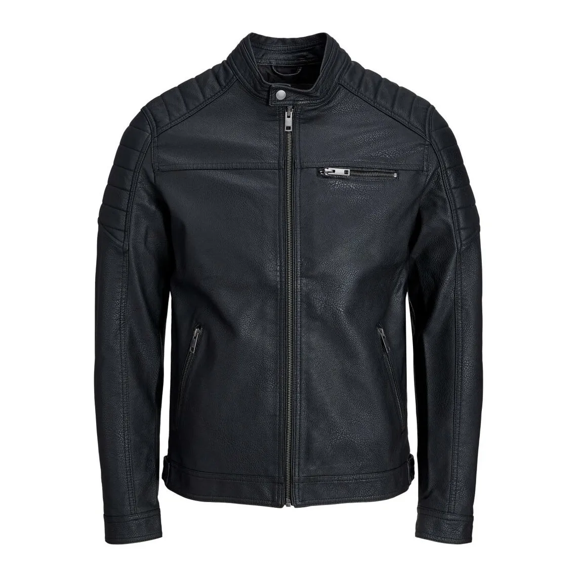 Veste de motard en simili-cuir Col motard Manches longues Noir Zane | 3 Suisses