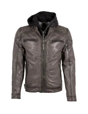 Veste motard en cuir homme Gipsy Ref 61527 Gris