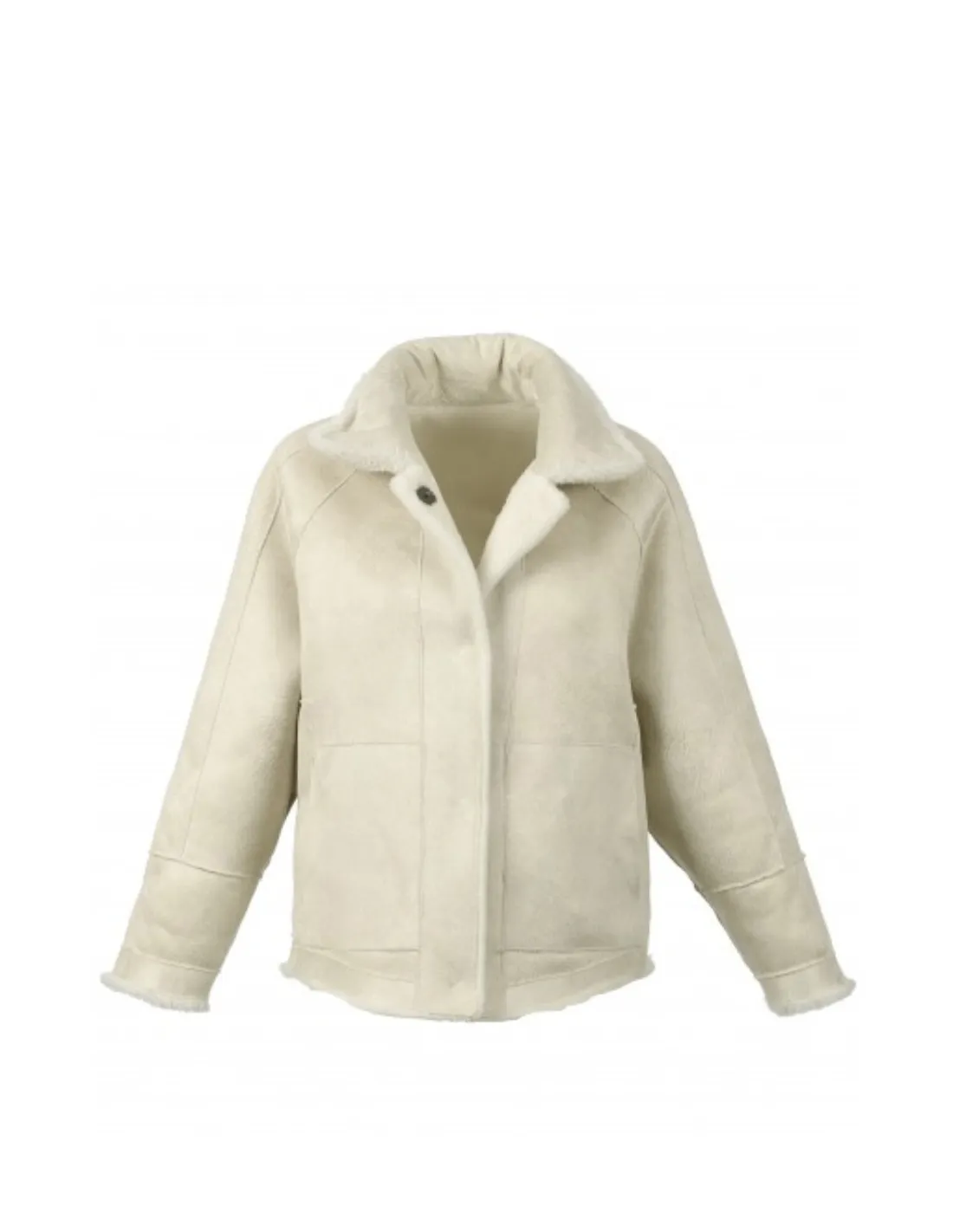 Veste reversible en laine femme Oakwood Ref 50433 Beige clair