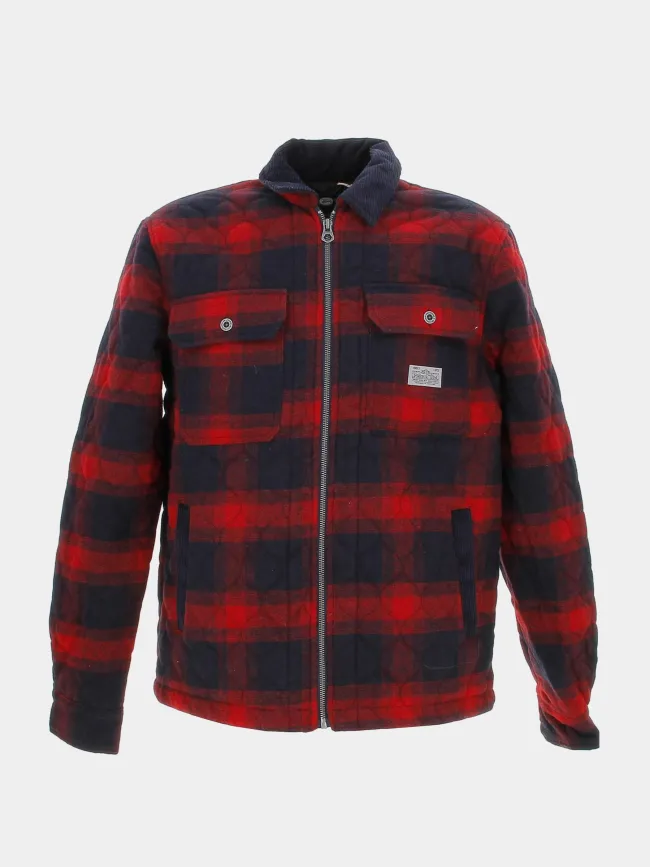 Veste à carreaux en laine rouge homme - Petrol Industries | wimod