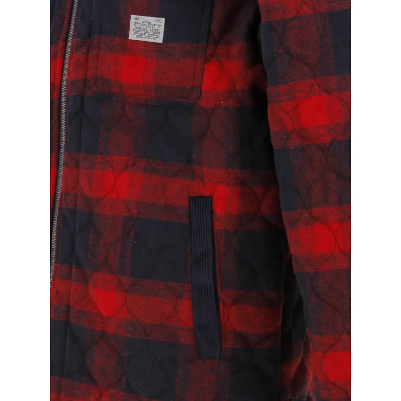 Veste à carreaux en laine rouge homme - Petrol Industries | wimod