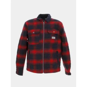 Veste à carreaux en laine rouge homme - Petrol Industries | wimod