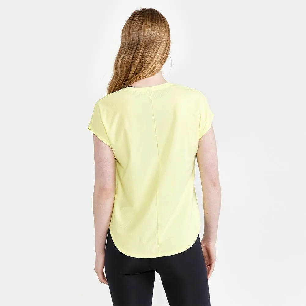 Vêtements de sport Craft Femme | Tee-shirt de running léger et technique Craft Core Charger RIB Tee W Yellow pour femme | 191124