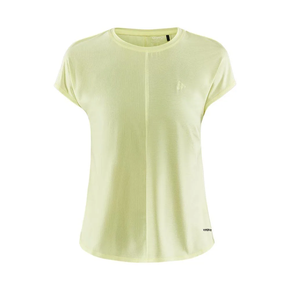 Vêtements de sport Craft Femme | Tee-shirt de running léger et technique Craft Core Charger RIB Tee W Yellow pour femme | 191124