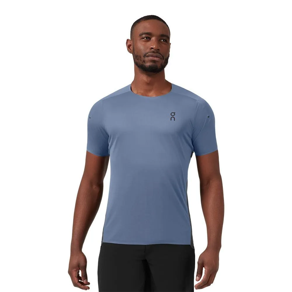 Vêtements de sport On Running Homme | Tee-shirt de course technique On Running Performance-T Cerulean/Black pour homme | 102.002