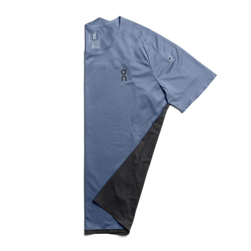 Vêtements de sport On Running Homme | Tee-shirt de course technique On Running Performance-T Cerulean/Black pour homme | 102.002