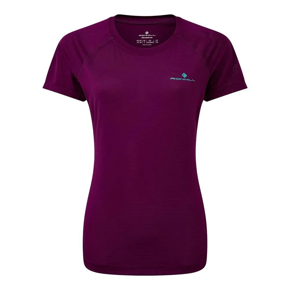 Vêtements de sport RONHILL Femme | Tee-shirt léger et respirant pour le running RONHILL Tech SS Tee W Grape/Jade pour femme | RH