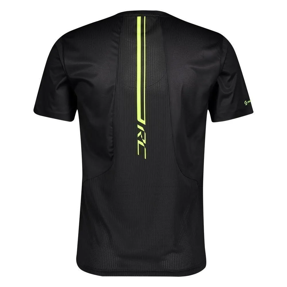 Vêtements de sport SCOTT Homme | Maillots à manches courtes de running léger et respirant SCOTT Shirt RC Run Black/Yellow pour h